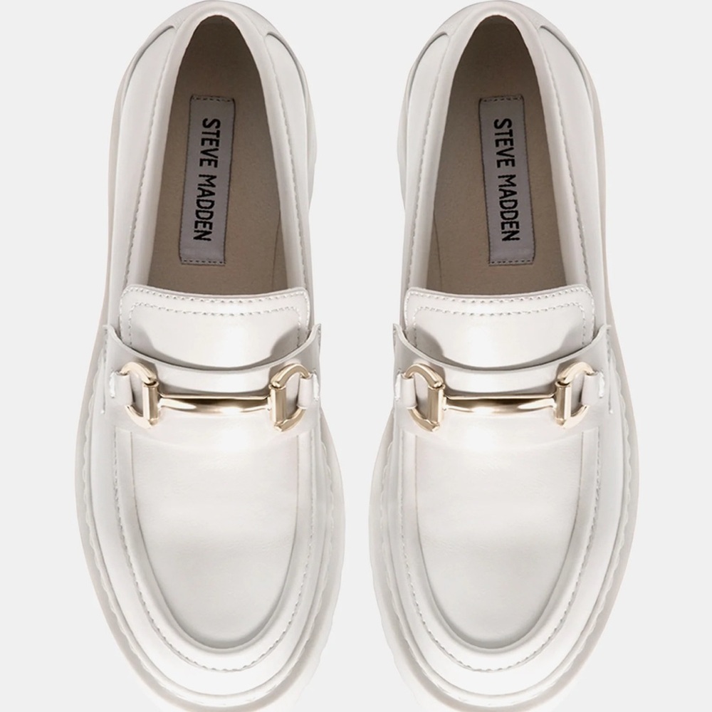 Steve Madden Approach Natural White Chunky Sole Loafers